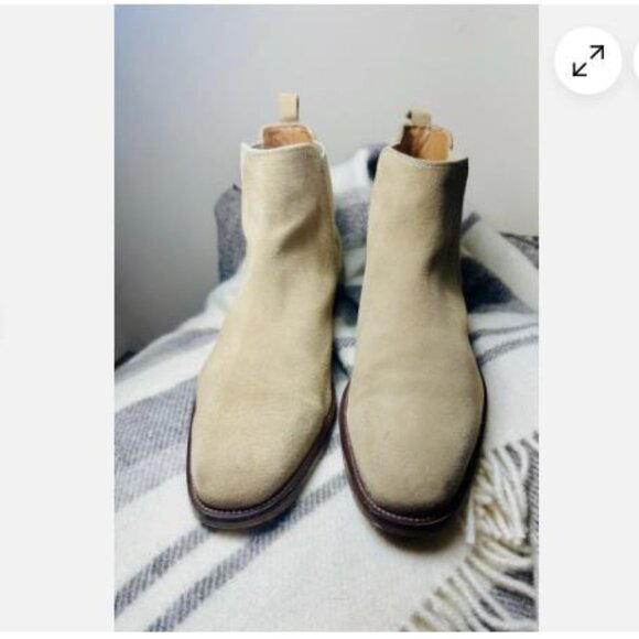 ALDO Mens Chelsea Boot Taupe Beige Suede Leather Sz 12 ALDOs Made In Europe - Picture 2 of 9